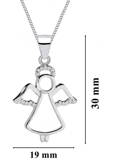 Funkelnde Schutzengel Anhänger inkl. Kette aus echtem 925 Silber Bild 3
