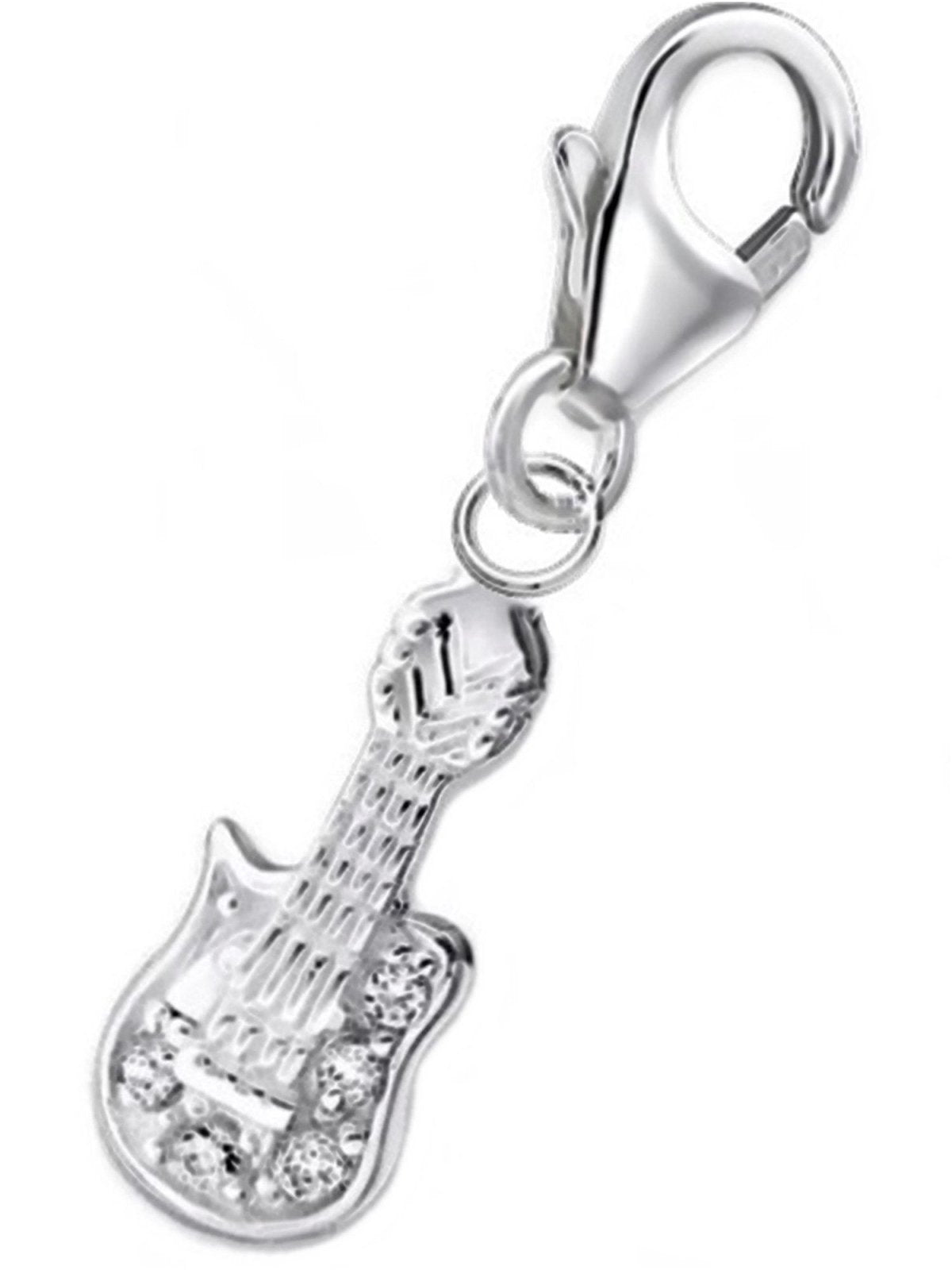 Gitarren Charm 925 Silber mit Zirkonia Fender Musiker Schmuck Bild 1
