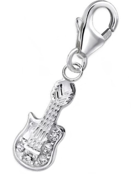Gitarren Charm 925 Silber mit Zirkonia Fender Musiker Schmuck Bild 1