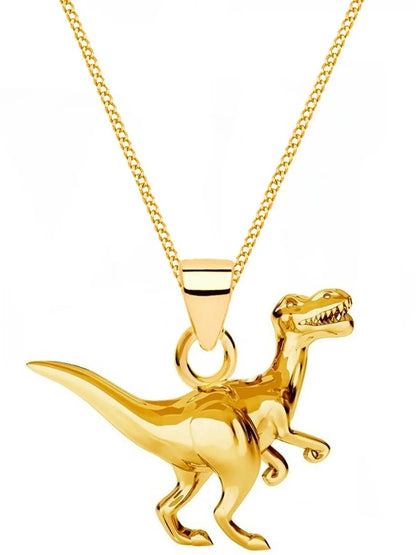 Goldene Dinosaurier Halskette aus echtem 925 Silber Bild 1