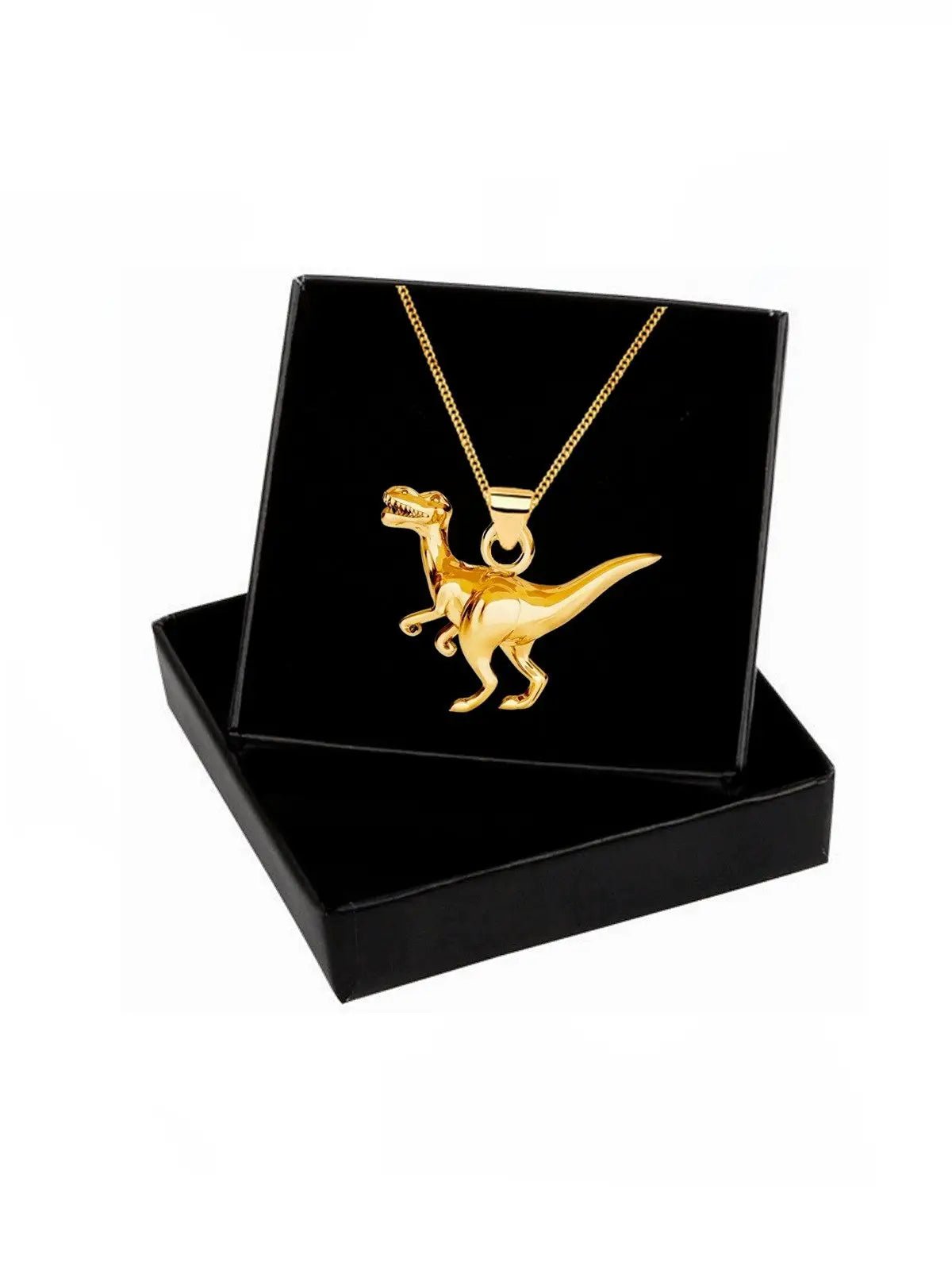Goldene Dinosaurier Halskette aus echtem 925 Silber Bild 3