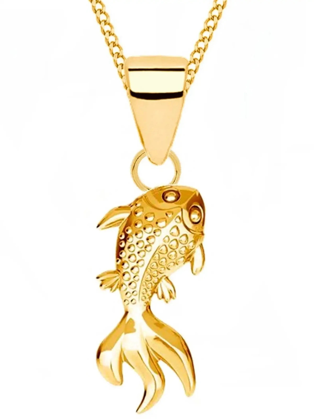 Goldfisch Anhänger mit Kette aus vergoldetem 925 Silber Bild 1