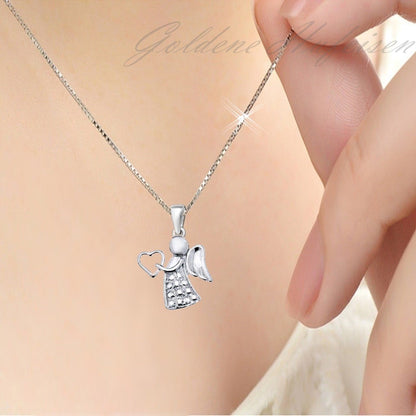 Halskette mit Engel Anhänger aus 925 Sterling Silber Bild 2