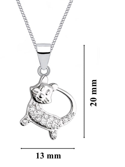 Halskette mit süßem Kätzchen Anhänger aus 925 Silber mit Zirkonia Bild 3