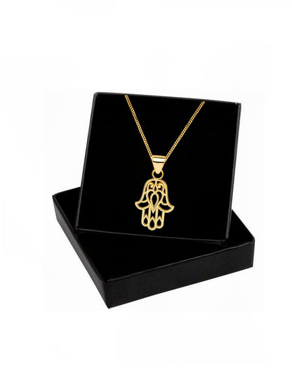 Hamsa Hand Anhänger mit Kette aus vergoldetem 925 Silber Bild 3