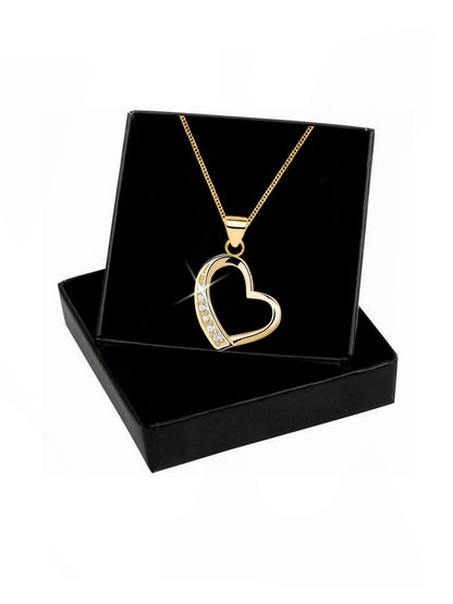 Herz Anhänger mit Kette aus vergoldetem 925 Silber mit Stein Bild 4