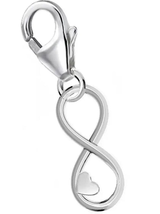Herz Charm mit Infinity Symbol aus Silber 925 - für Armbänder Bild 1
