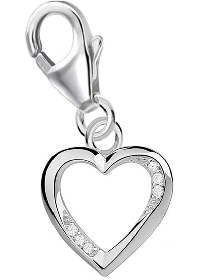 Herz Charm mit weißen Zirkonia – 925 Silber Schmuck Bild 1