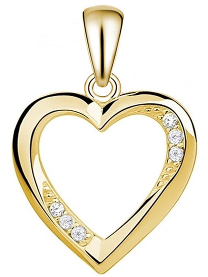 Herz Kettenanhänger aus 925 Silber - Anhänger ohne Kette Geschenk, Gold