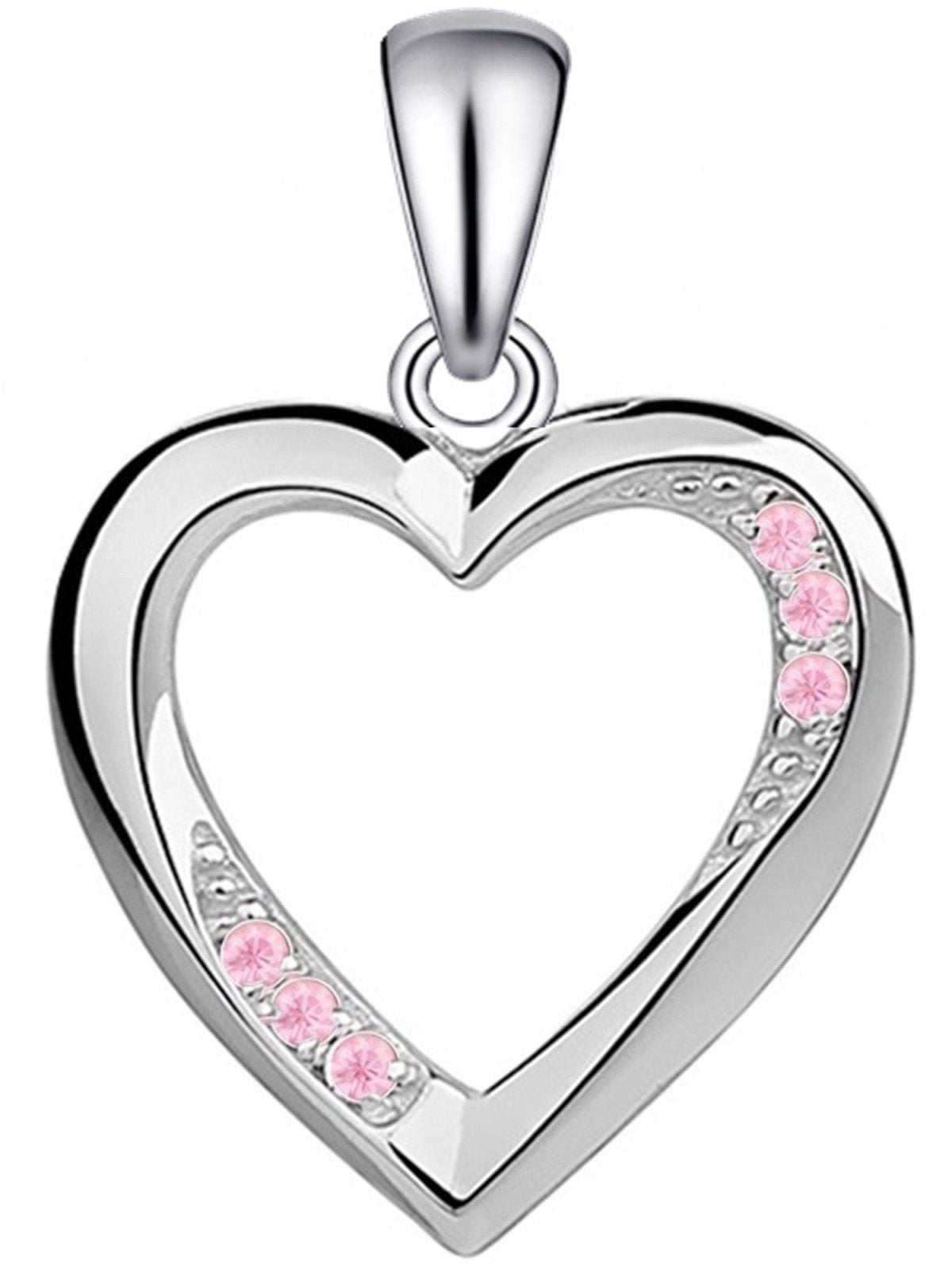 Herz Kettenanhänger aus 925 Silber - Anhänger ohne Kette Geschenk, Rosa