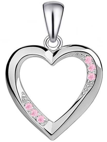 Herz Kettenanhänger aus 925 Silber - Anhänger ohne Kette Geschenk, Rosa