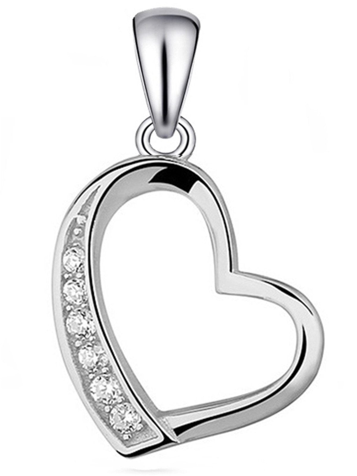 Herz Schmuckanhänger aus echtem 925 Silber mit Zirkonia