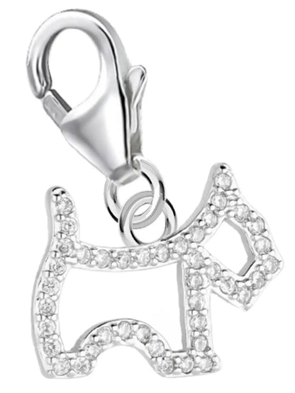 Hunde Charm Silber 925 – Terrier Anhänger für Armband Bild 1