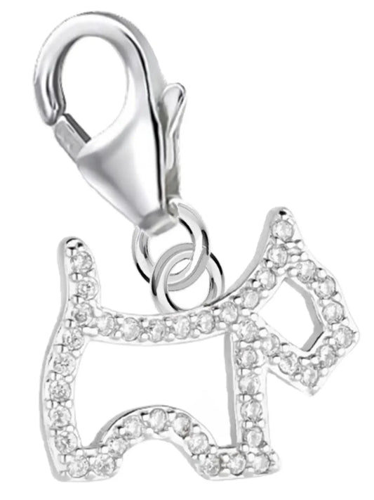 Hunde Charm Silber 925 – Terrier Anhänger für Armband Bild 1