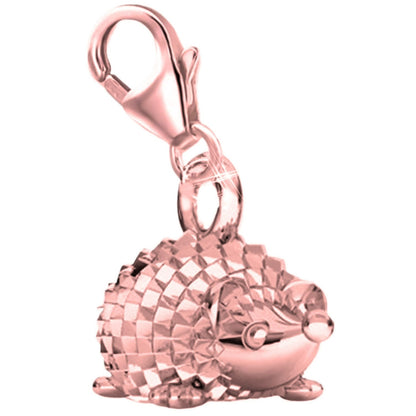 Igel Charm Rosegold vergoldet 925 Silber – kleiner Tier