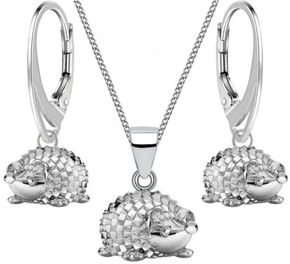 Igel Halskette mit Ohrringen Schmuckset aus 925 Sterling Silber Bild 1