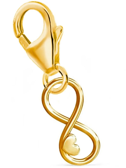 Infinity Charm mit Herz aus vergoldetem 925 Silber Bild 1