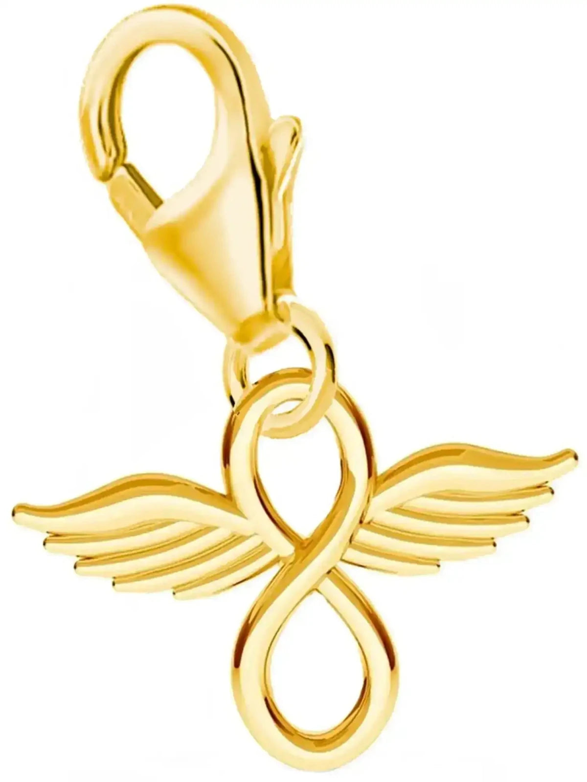 Infinity Flügel Charm Silber 925 vergoldet – Armband Anhänger Bild 1