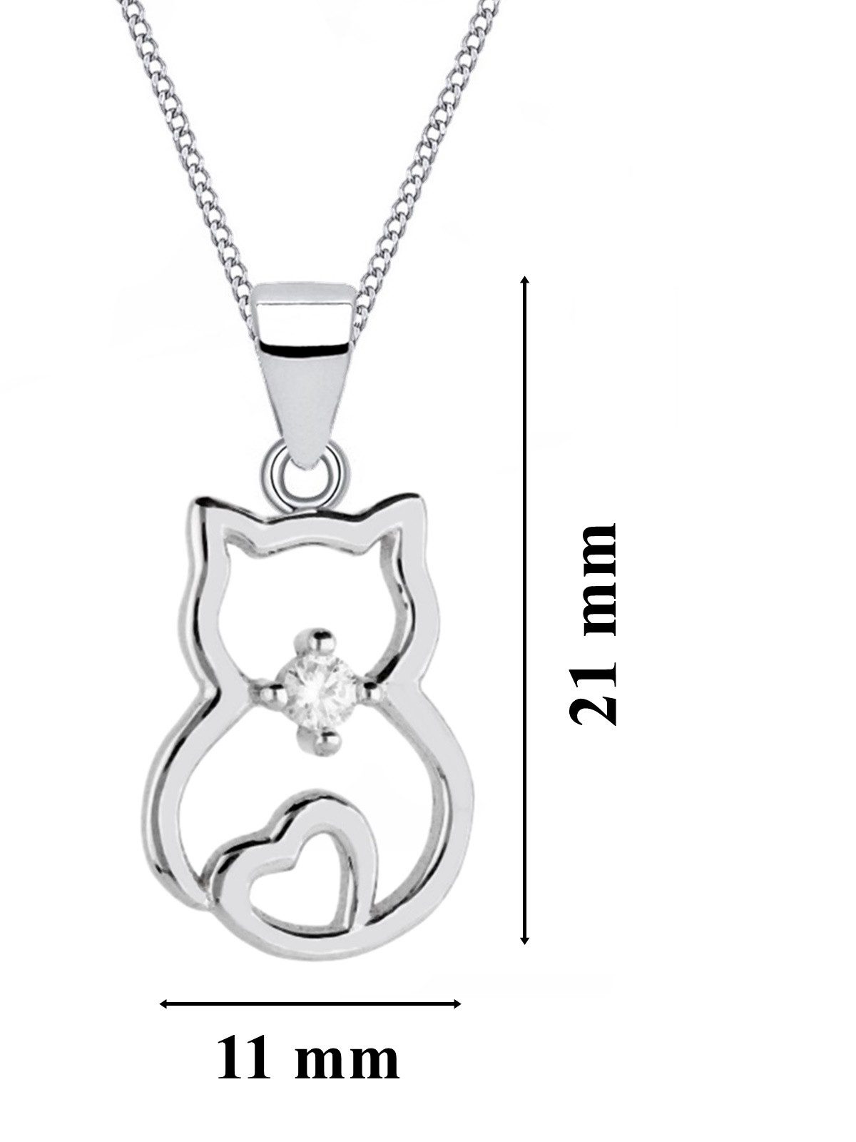 Katze Anhänger mit feiner Ankerkette aus echtem 925 Silber Bild 2