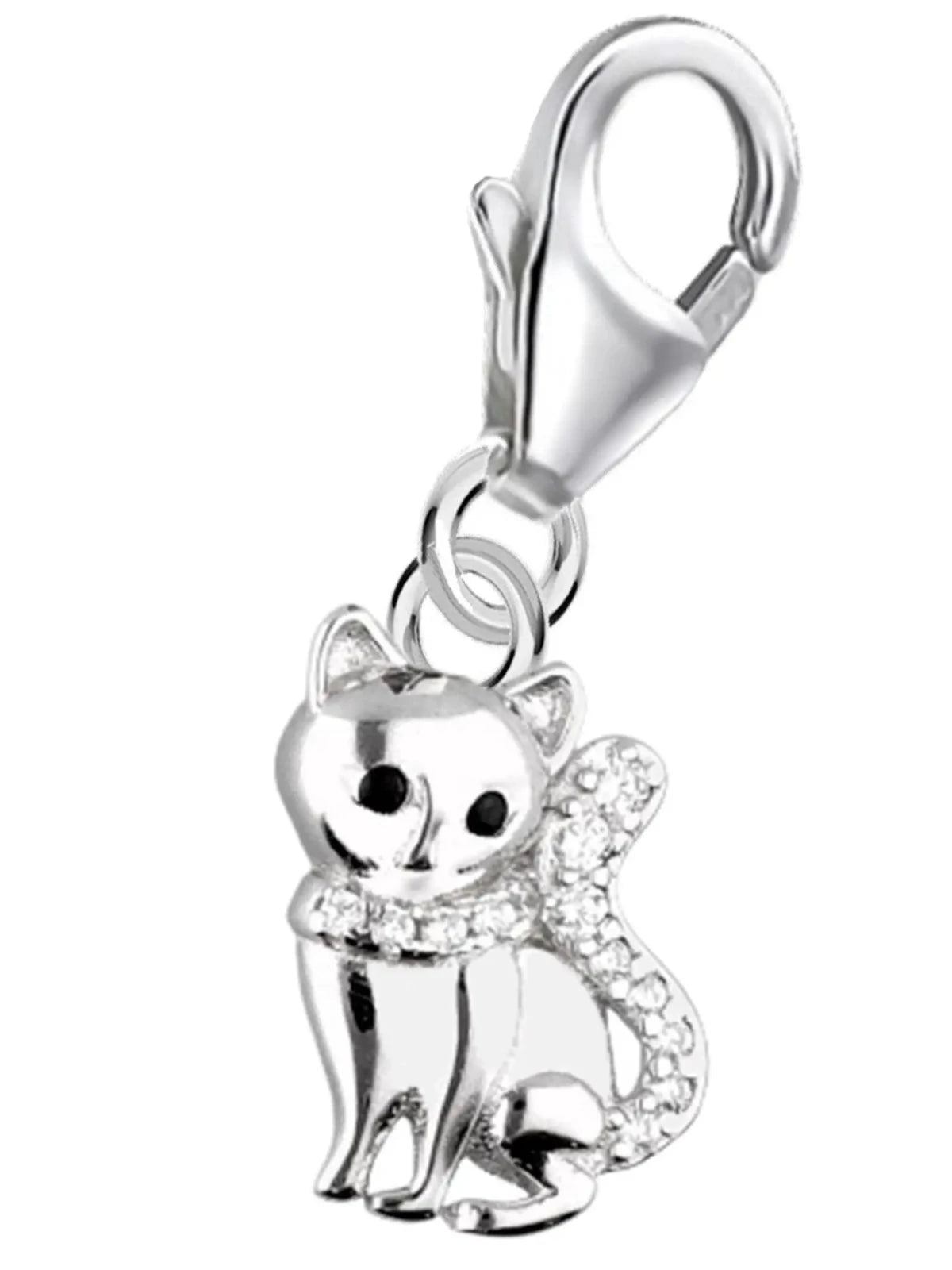 Katze Charm Silber 925 – Pfoten Anhänger Geschenk Bild 1