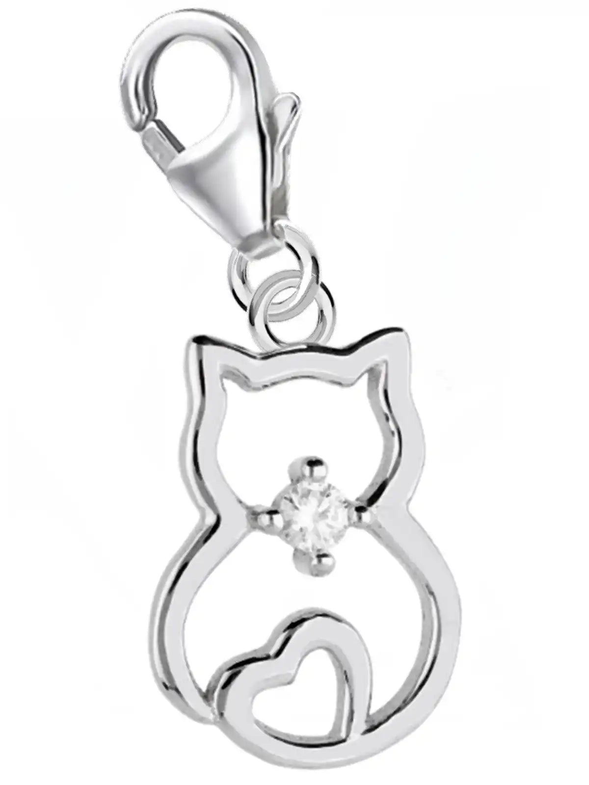 Katze Charm aus 925 Silber – Geschenkidee Tierliebe Bild 1