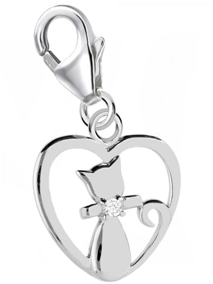 Katze Charm Silber 925 - Geschenk für Bettelarmband Schmuck Bild 1