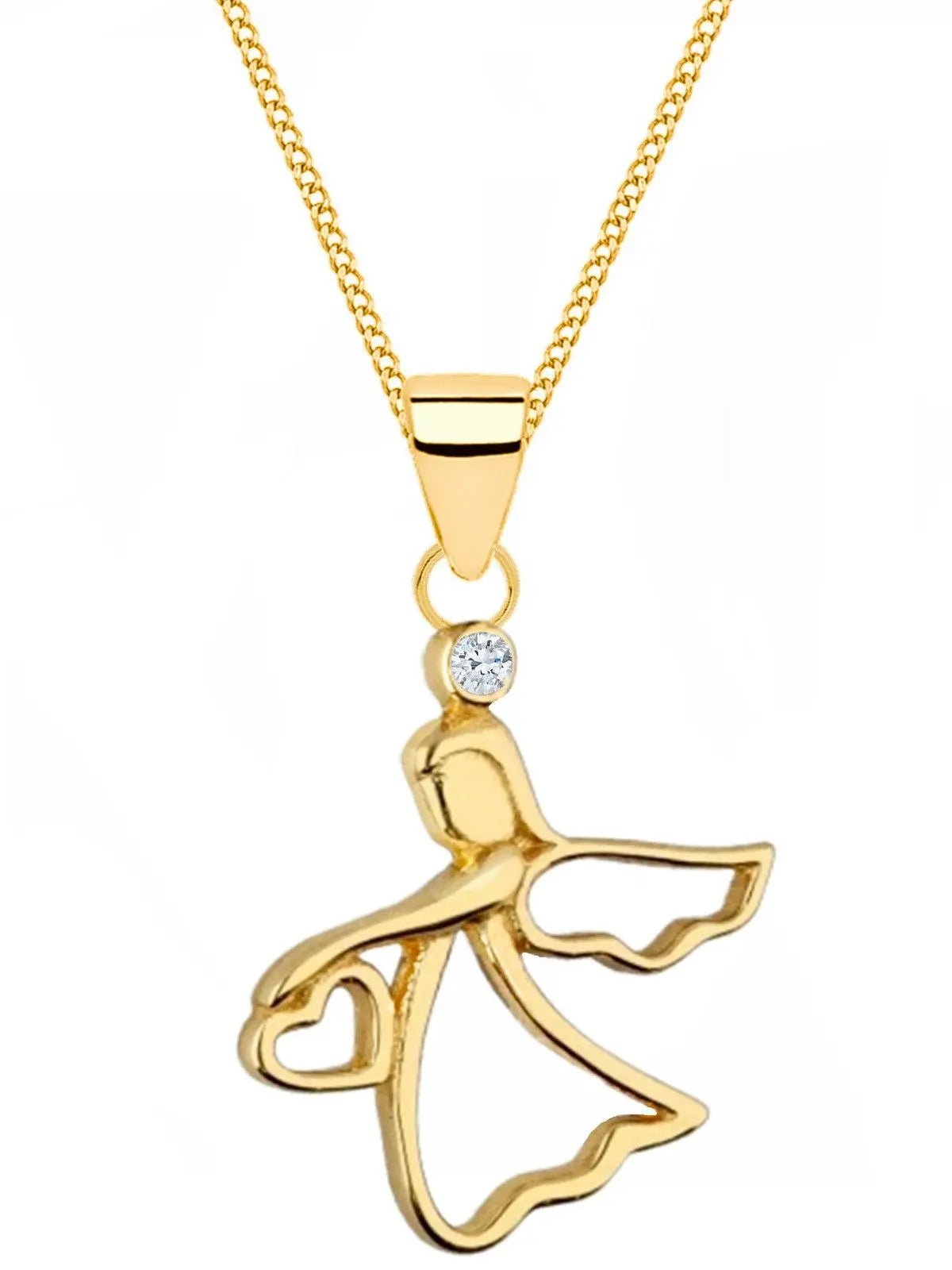 Kette mit goldenem Engel aus 925 Silber - Süßer kleiner Schutzengel Bild 1