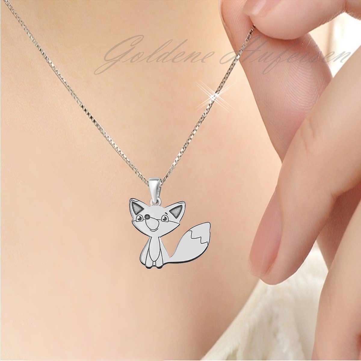 Kinderkette mit Fuchs Anhänger aus echtem Silber Bild 2