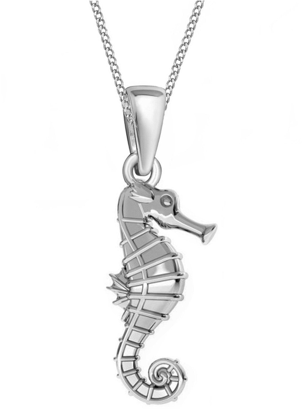 Kinderkette mit kleinem Seepferdchen Anhänger aus 925 Silber Bild 1