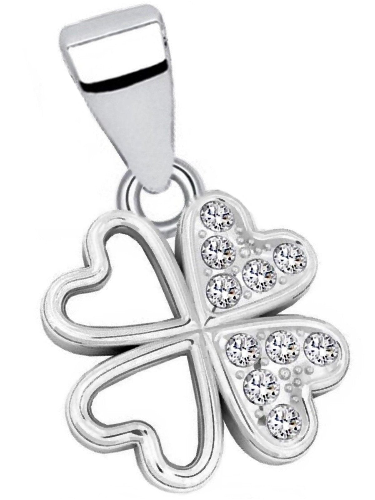 Kleeblatt Schmuckanhänger aus 925 Silber mit Zirkonia Bild 1