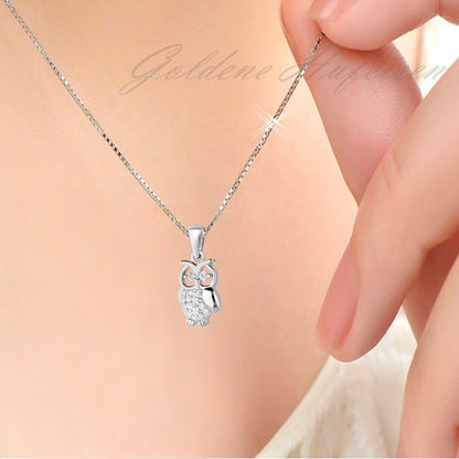 Kleine Vogel Halskette aus 925 Silber mit Zirkonia Bild 2