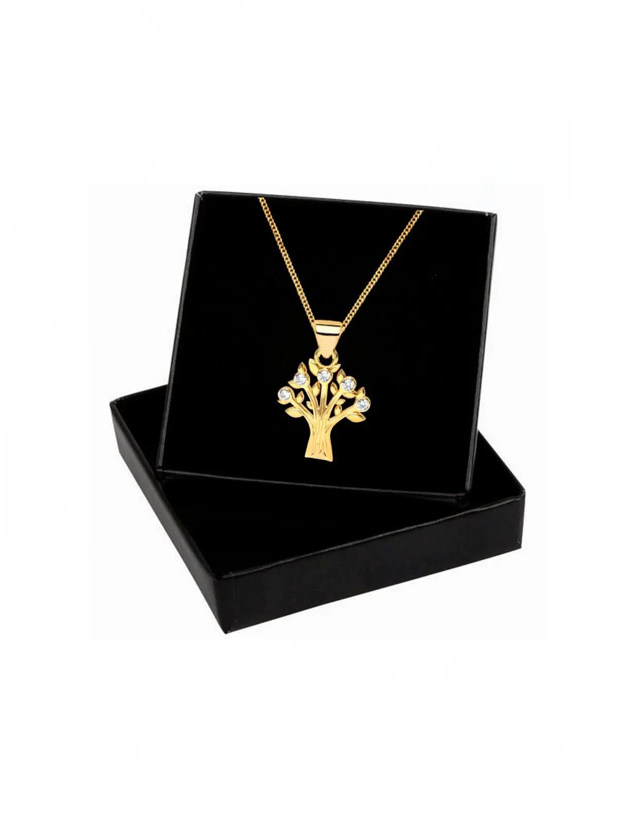 Kleiner Lebensbaum Anhänger mit Kette aus vergoldetem 925 Silber Bild 3