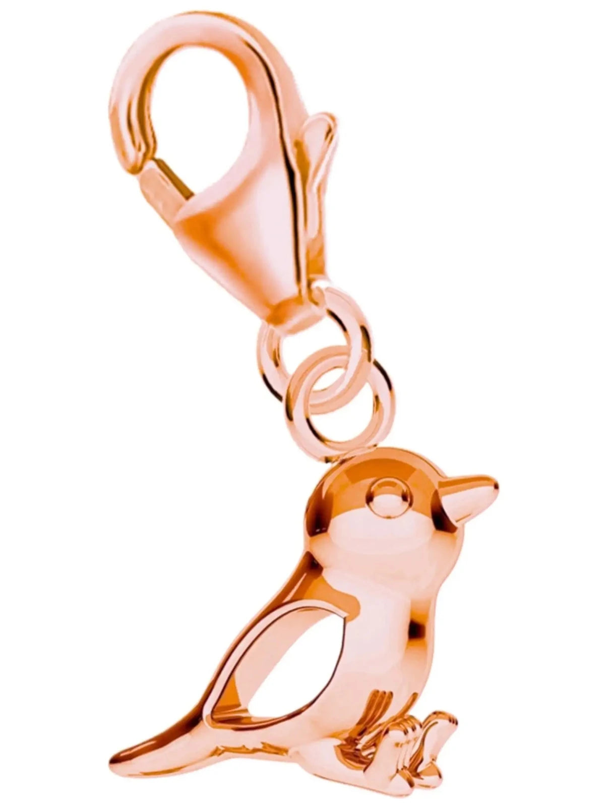 Kleiner Vogel Charm aus 925 Silber rosevergoldet - Naturschmuck Bild 1