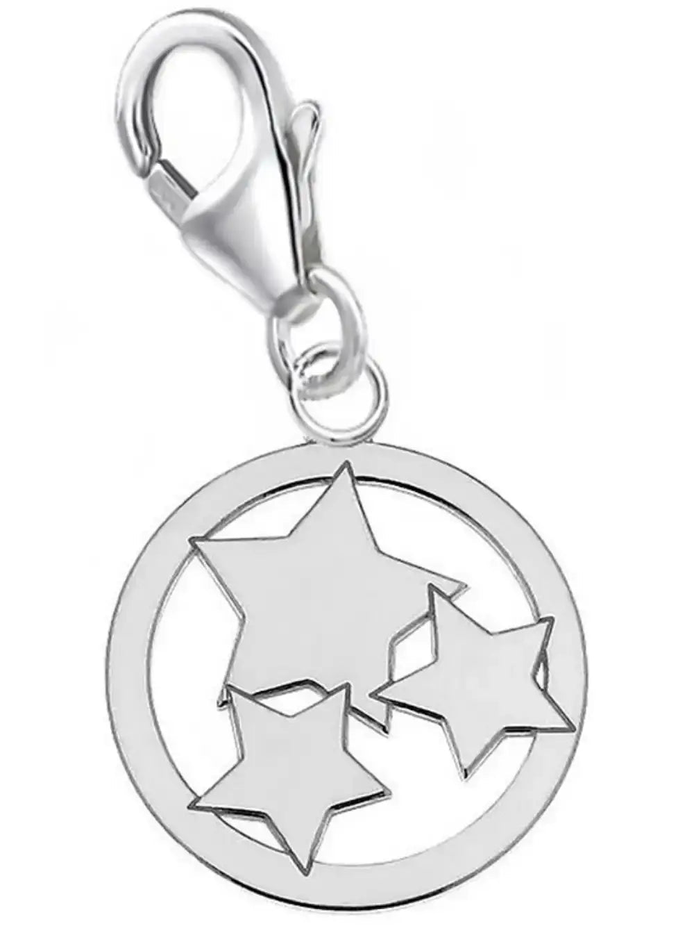 Kreis Sterne Charm aus 925 Silber – Charmkette Anhänger Bild 1