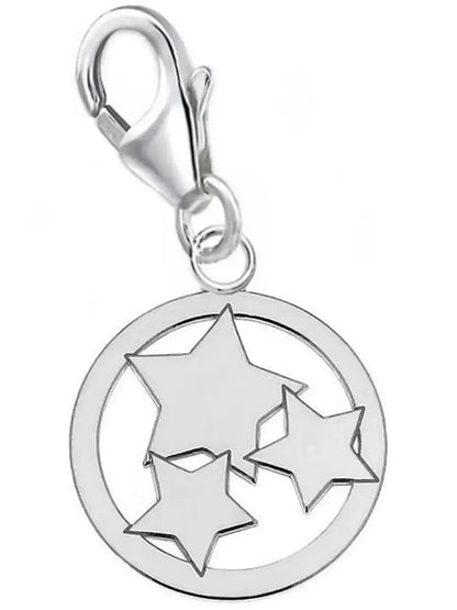 Kreis Sterne Charm aus 925 Silber – Charmkette Anhänger Bild 1
