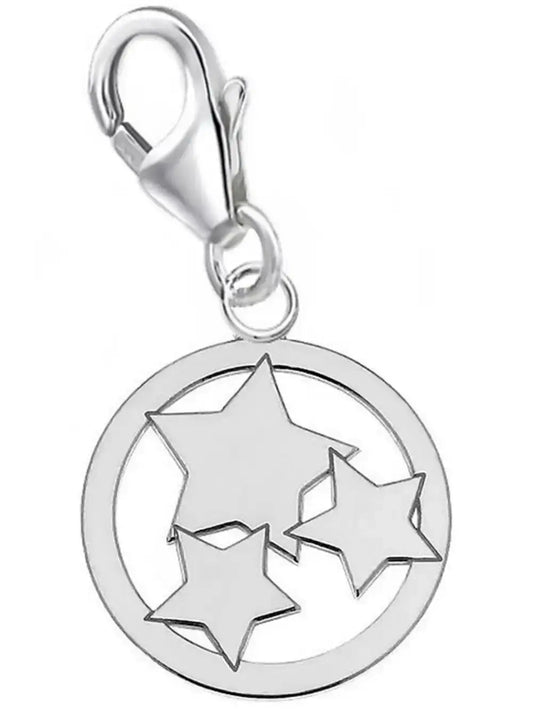Kreis Sterne Charm aus 925 Silber – Charmkette Anhänger Bild 1