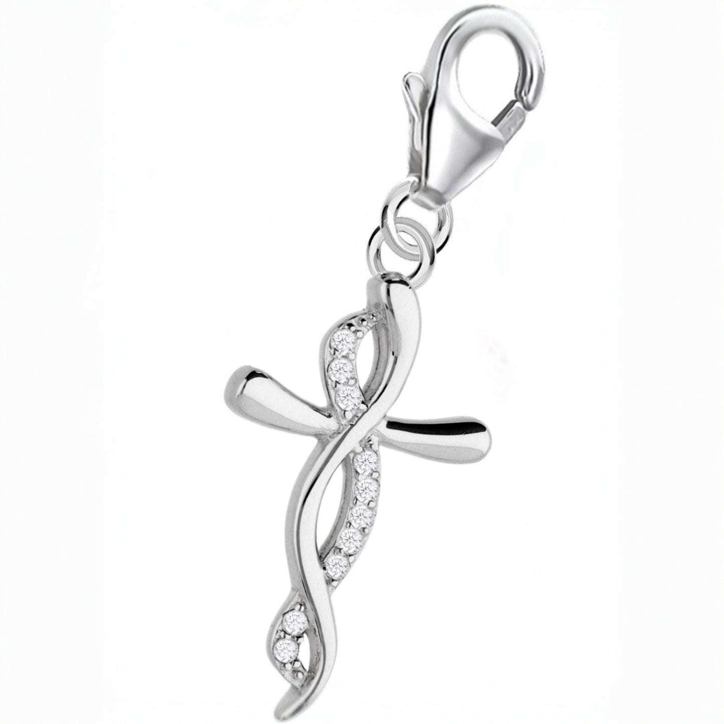 Kreuz Charm 925 Silber – Unendlichkeit Anhänger Bild 1