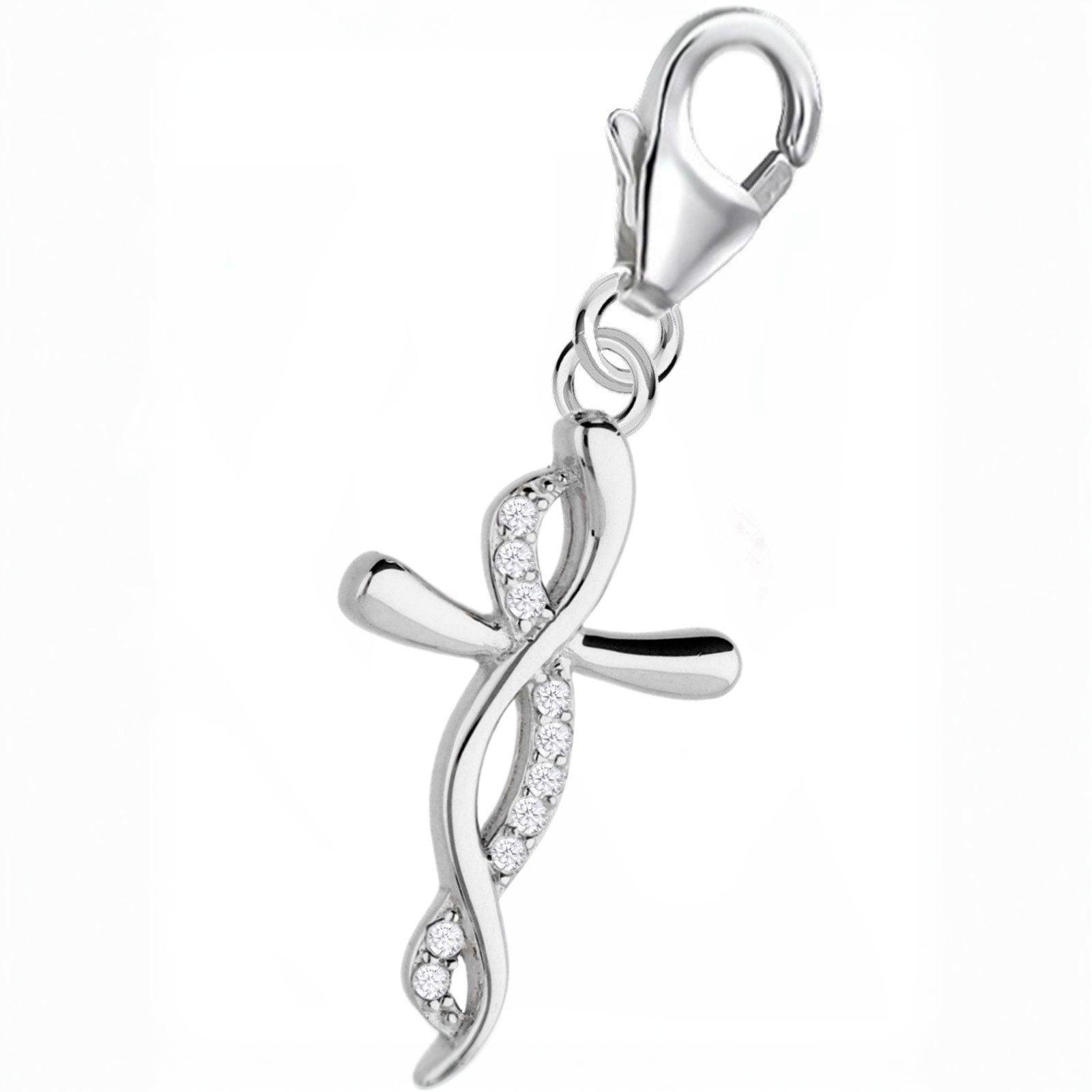 Kreuz Charm 925 Silber – Unendlichkeit Anhänger Bild 1