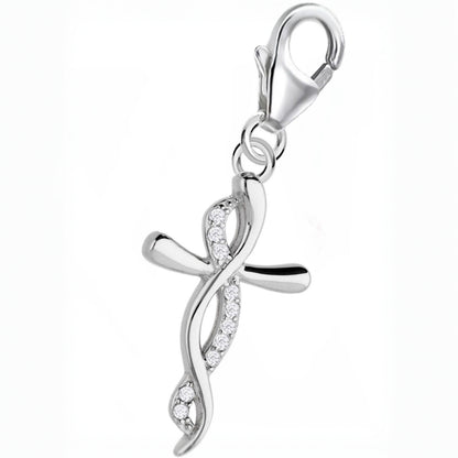 Kreuz Charm 925 Silber – Unendlichkeit Anhänger Bild 1