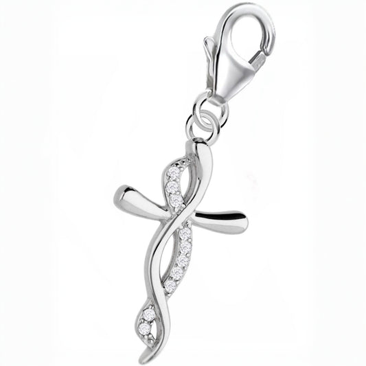 Kreuz Charm 925 Silber – Unendlichkeit Anhänger Bild 1