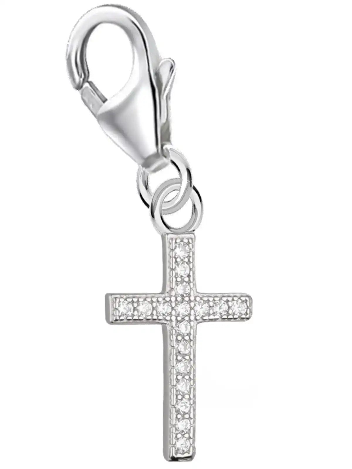 Kreuz Charm aus 925 Silber – kleiner Anhänger für Charmkette Bild 1