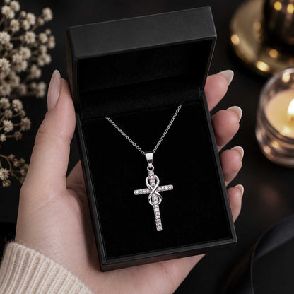 Kreuz Halskette mit Unendlichkeit 925 Silber mit premium verpackung