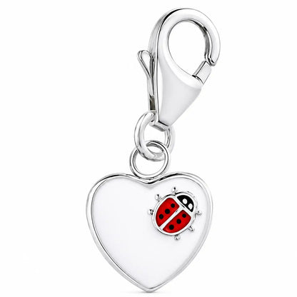 Marienkäfer Charm 925 Silber mit Herz – Bettelarmband Kinder bild 1