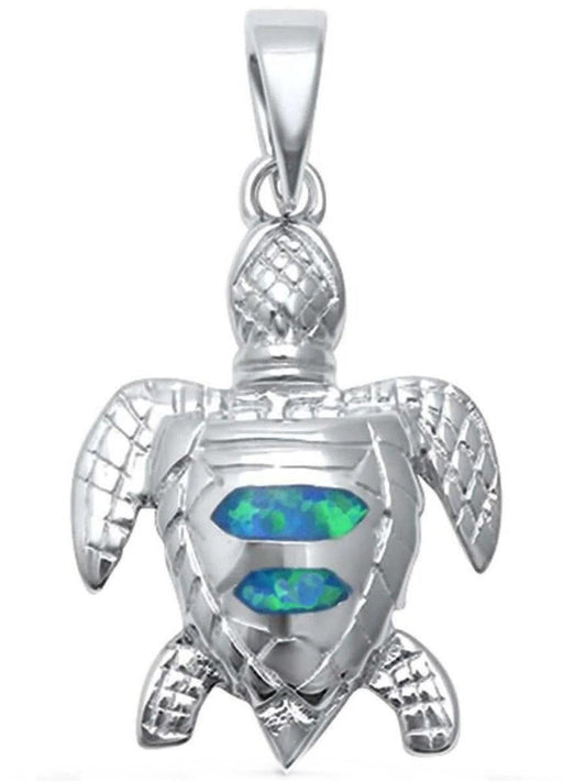 Maritimer Schildkröten Schmuckanhänger mit Opal Stein Bild 1