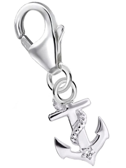 Mini Anker Charm Silber 925 – kleiner maritimer Schmuck mit Karabiner Bild 1