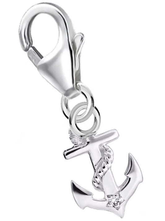 Mini Anker Charm Silber 925 – kleiner maritimer Schmuck mit Karabiner Bild 1