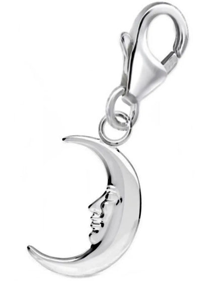 Mond Charm aus echtem 925 Silber - Nacht Anhänger für Armband Bild 1