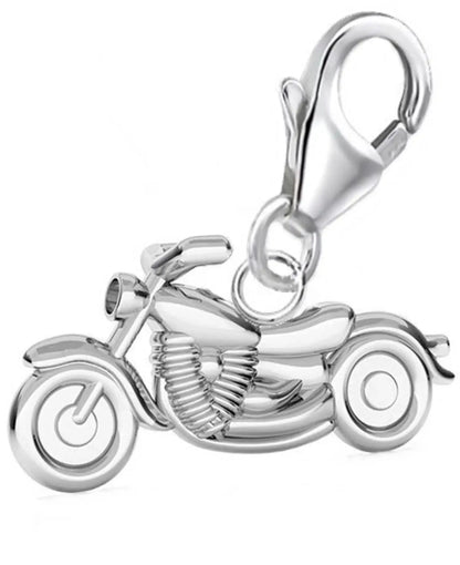 Motorrad Charm aus 925 Silber – Mini Biker Anhänger für Armband Bild 1