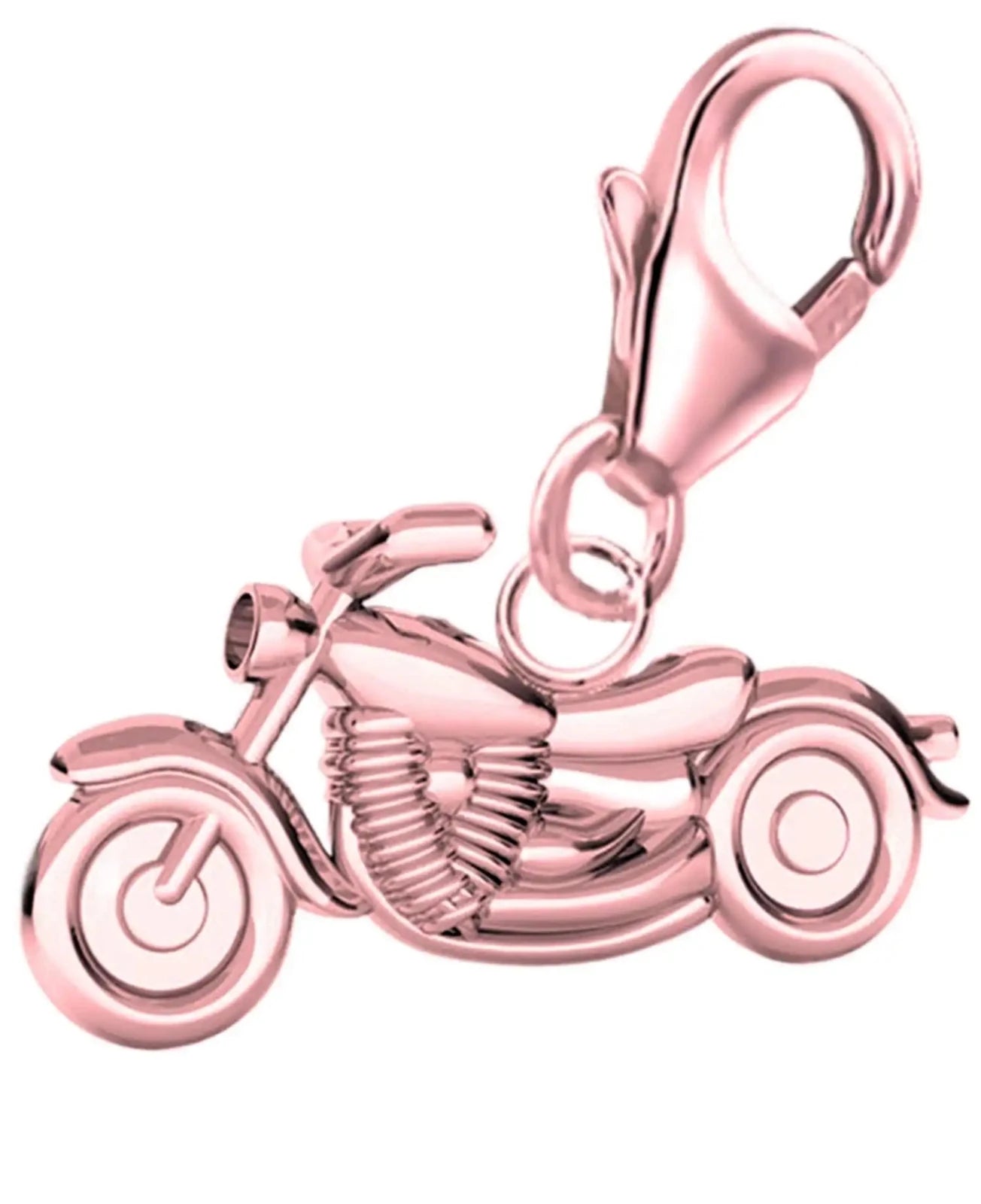 Motorrad Charm aus 925 Silber rosevergoldet – Biker Anhänger Bild 1