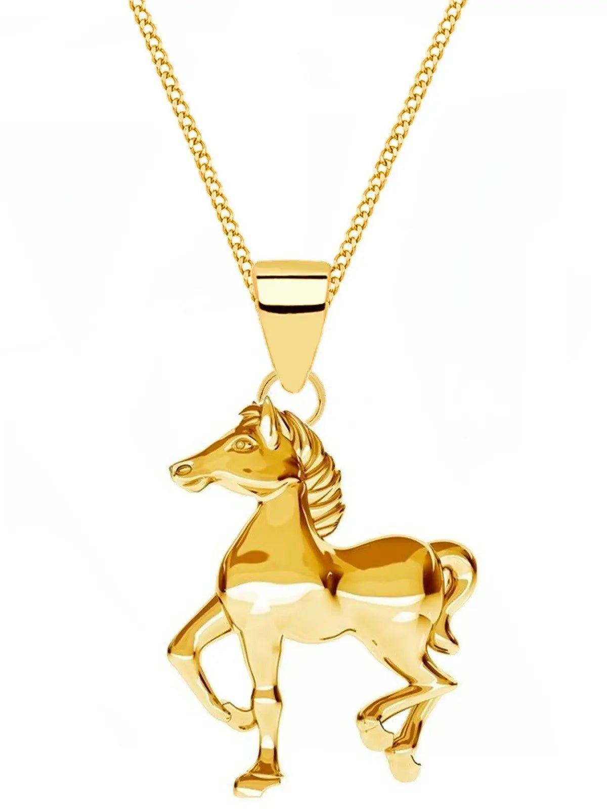 Pferd Halskette aus echtem 925 Sterling Silber vergoldet Bild 1